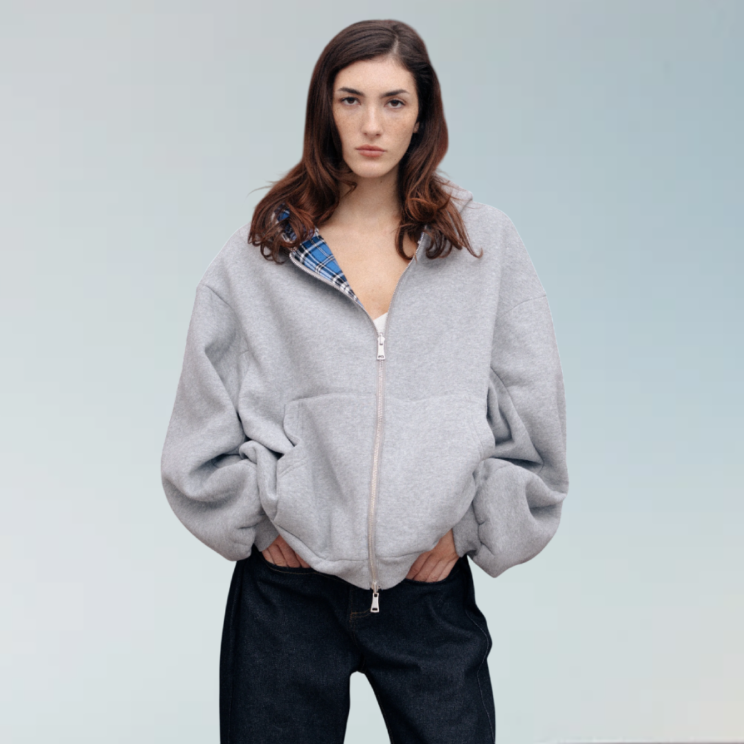 American Double-Sided Zip Up Hoodie