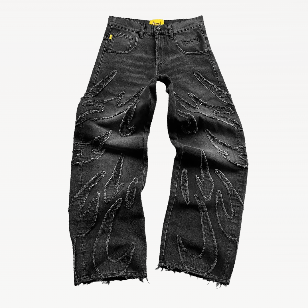 Patched Baggy Jeans