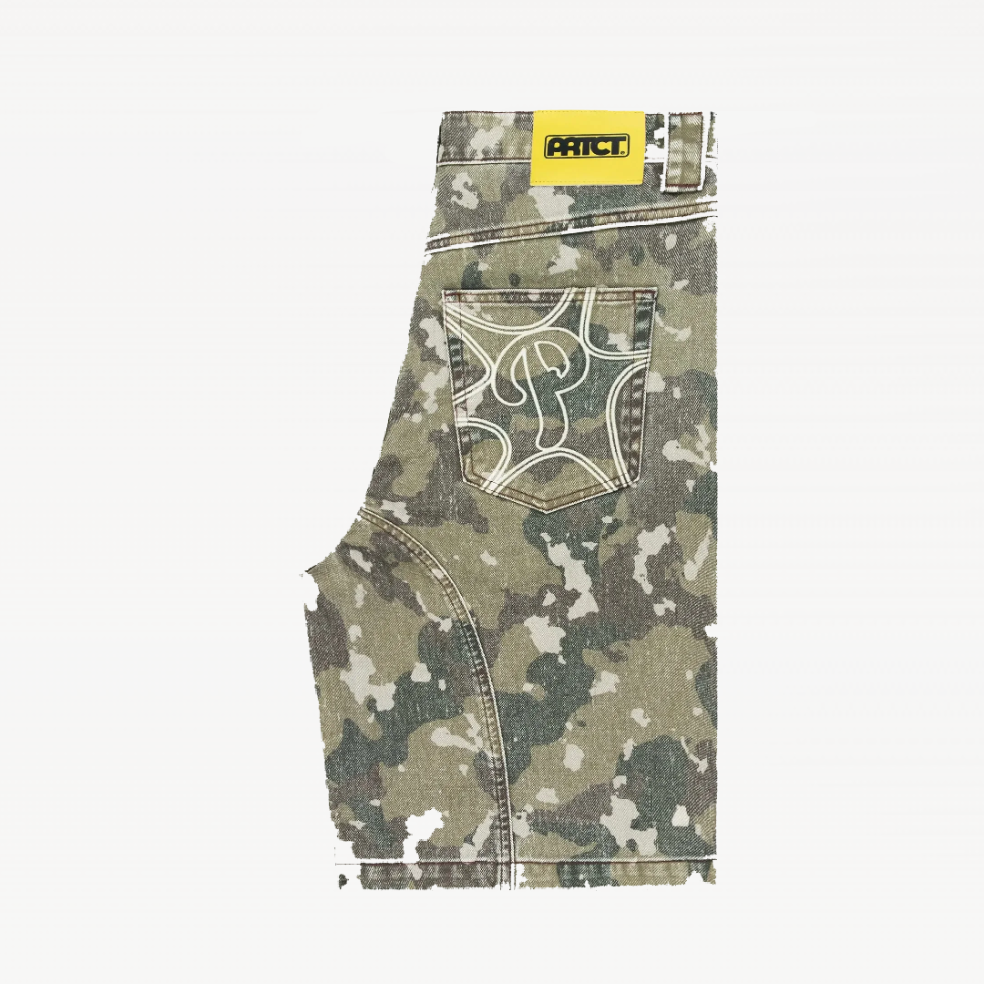Camouflage Denim Shorts
