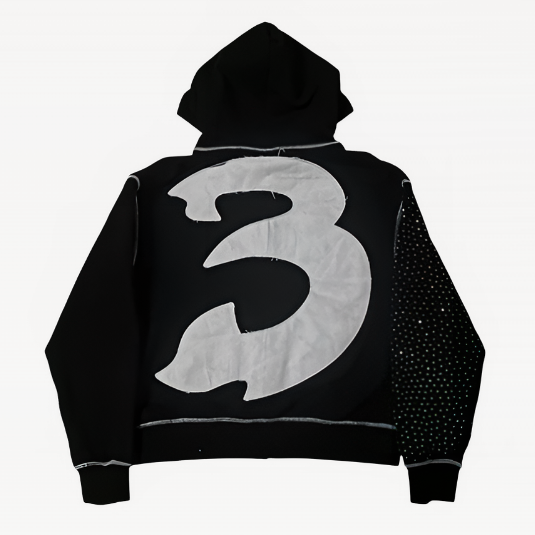 Glitter 3 Zip Up Hoodie