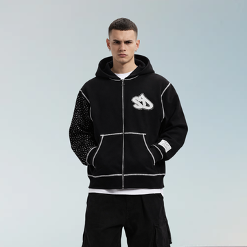 Glitter 3 Zip Up Hoodie