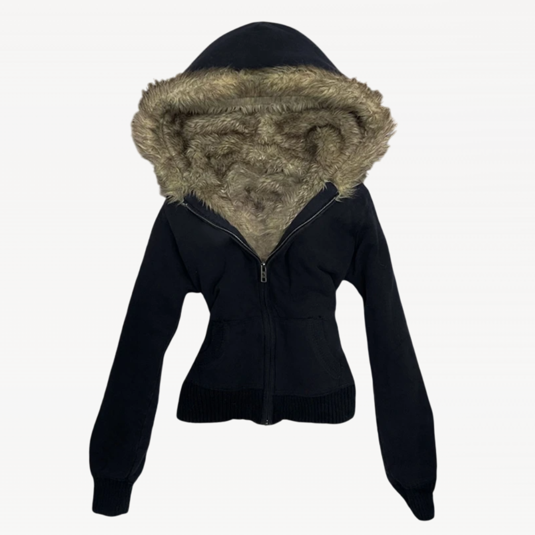Fur Zip Up Hoodie